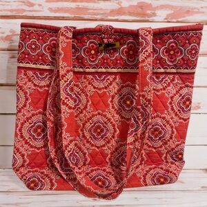Vera Bradley Medium Tote Toggle Shoulder Bag in Paprika Retired 2009 GUC